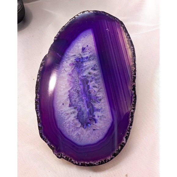 Other - Raw Edge Purple Agate Slice Belt Buckle | Whimsigoth Rockhound Crystal Jewelry
